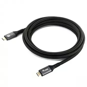 EQUIP USB4 Gen 2x2 C–C-Kabel 3,0m, PD 100W, 4K/60Hz, 20Gbps, Schwarz
