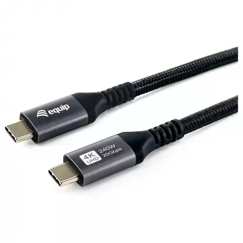 EQUIP USB4 Gen 2x2 C–C-Kabel 3,0m, PD 100W, 4K/60Hz, 20Gbps, Schwarz