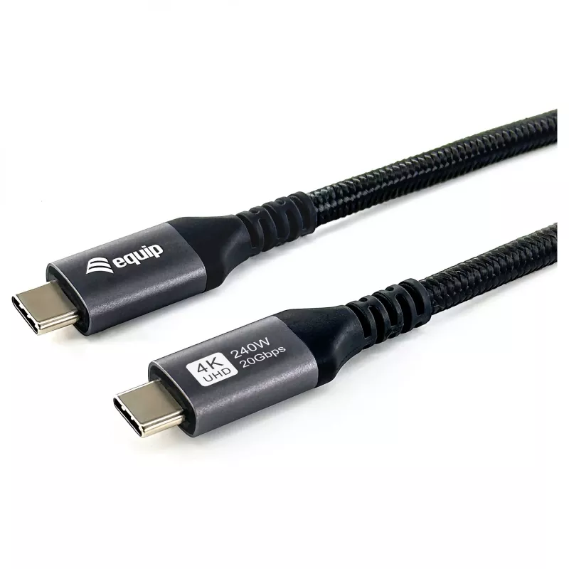 EQUIP USB4 Gen 2x2 C–C-Kabel 3,0m, PD 100W, 4K/60Hz, 20Gbps, Schwarz