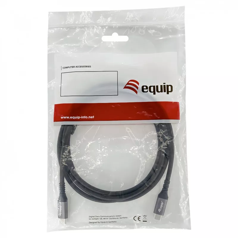 EQUIP USB4 Gen 2x2 C–C-Kabel 3,0m, PD 100W, 4K/60Hz, 20Gbps, Schwarz