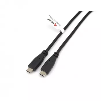 EQUIP USB 2.0 Typ-C-auf-Typ-C-Kabel M/M 0,3 m PD 60 W, 0,48 Gbit/s, vernickelte Kontakte, schwarz