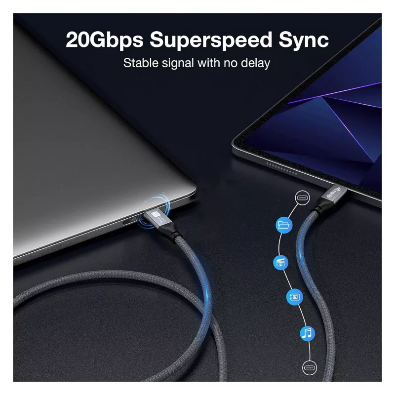 USB4 Gen3x2 C–C Kabel EQUIP 128380, 0.5 m, PD 3.1 240W, 40 Gbps, 8K/60Hz, Schwarz