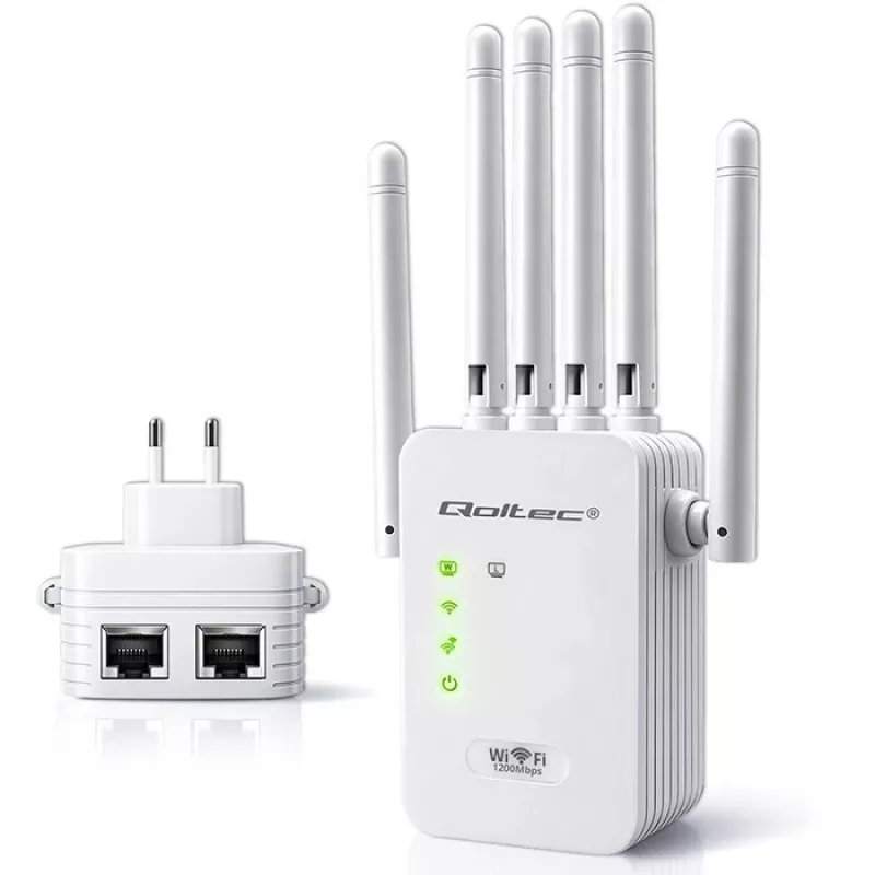 Wi‑Fi‑Signalverstärker QOLTEC AC1200 – QOLTEC AC1200 Dualband‑Signalverstärker