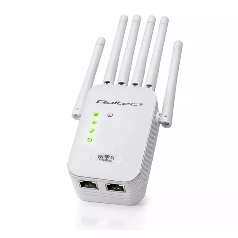 Wi‑Fi‑Signalverstärker QOLTEC AC1200 – QOLTEC AC1200 Dualband‑Signalverstärker