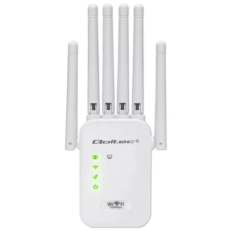 Wi‑Fi‑Signalverstärker QOLTEC AC1200 – QOLTEC AC1200 Dualband‑Signalverstärker