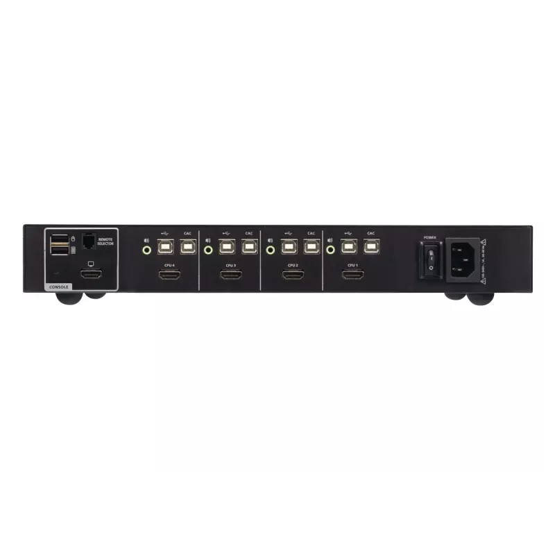 KVM-Switch ATEN 4-Port USB HDMI mit CAC, 4K UHD 3840x2160@60Hz, Metallgehäuse