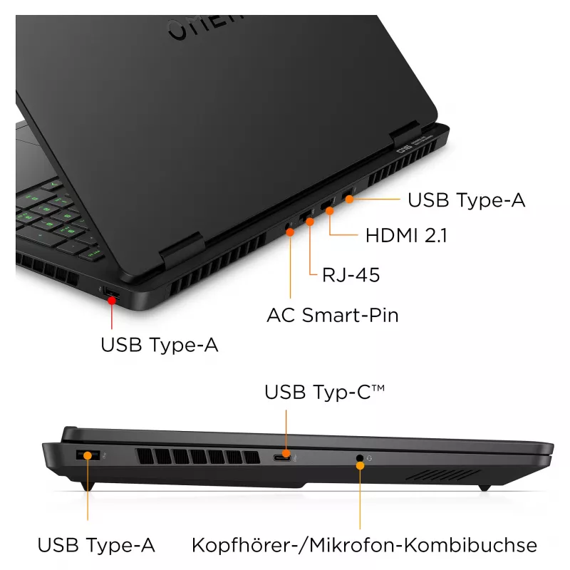 HP OMEN Gaming Laptop 16-am0495ng 16 WQXGA IPS i9-14900HX 32GB/1TB RTX 5070 Win11 - Tastaturlayout möglicherweise Deutsch