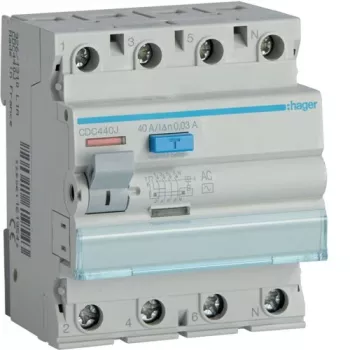 Fehlerstromrelais Hager CD441J 30 mA 4×40 A AC