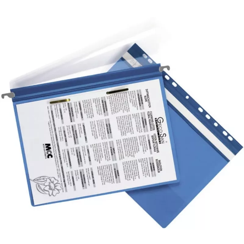 Hängeordner Durable 2561-06 A4 Kunststoff Blau Transparent