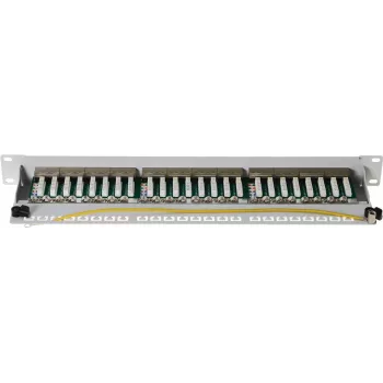 Patchfeld helos 146867 RJ-45 24 Ports, grau RAL 7035