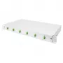 Glasfaser-Spleißbox DIGITUS DN-96330/9APC 1U, bestückt mit 6x LC-APC DX, OS2, Polymer/Stahl, hellgrau