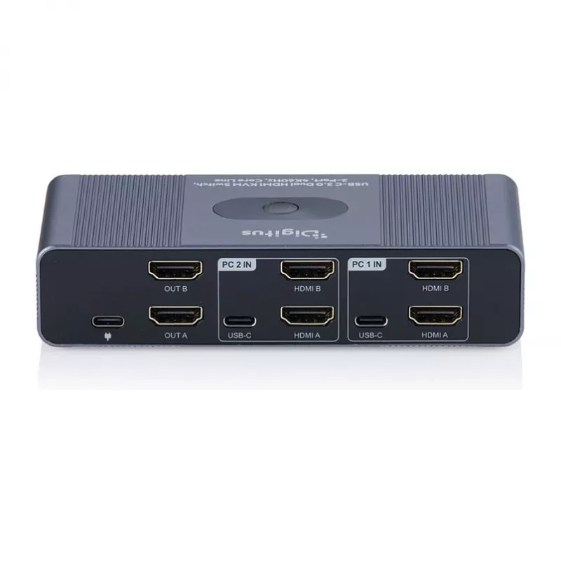 KVM-Switch DIGITUS DS-12856 USB-C/USB-A 2‑Port Dual HDMI 4K60Hz (USB 3.2 Gen 1)
