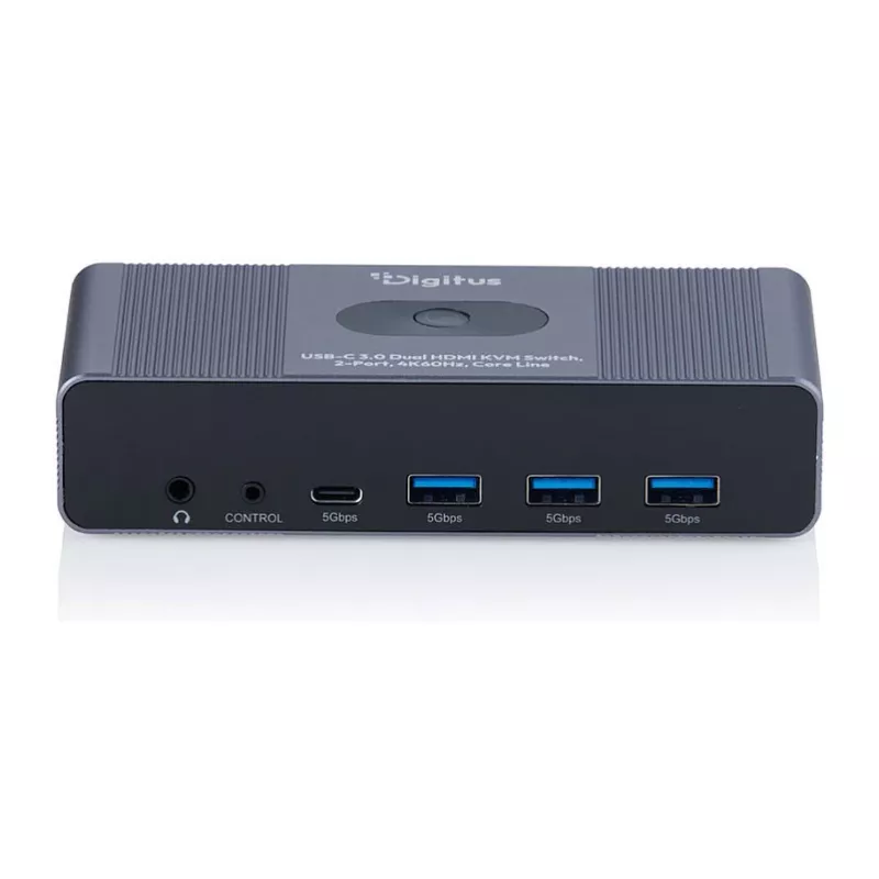 KVM-Switch DIGITUS DS-12856 USB-C/USB-A 2‑Port Dual HDMI 4K60Hz (USB 3.2 Gen 1)
