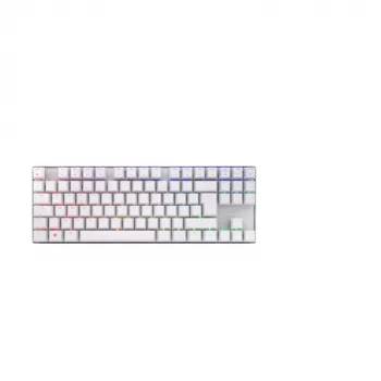 Mechanische Gaming-Tastatur Cherry MX 8.2 TKL Wireless RGB – Tenkeyless, RF + Bluetooth, AZERTY, 88 Tasten, Weiß