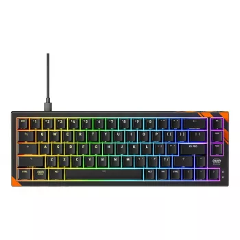 Mechanische Gaming-Tastatur Cherry K5 Pro TMR Compact — 65% QWERTY US, kabelgebunden USB, RGB, Schwarz/Orange