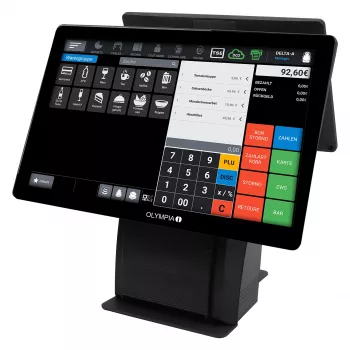 All-in-One Olympia T215K 15 Zoll (38,1 cm) Touchscreen, Android 11, Thermodirektdrucker (8 cm), Schwarz