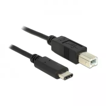 USB-Kabel DeLOCK 0,5m USB2.0-C/USB2.0-B Schwarz