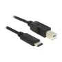 USB-Kabel DeLOCK 0,5m USB2.0-C/USB2.0-B Schwarz