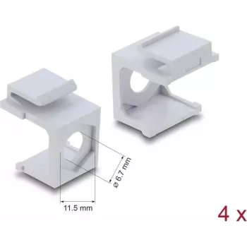 Keystone-Abdeckung weiß mit 7 mm Kabeleinführung, 4er-Pack – DELock 87609