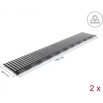 Vogelabwehrbarriere für Photovoltaikanlagen DELOCK 1 m — 2 Stück, braun, 193 mm