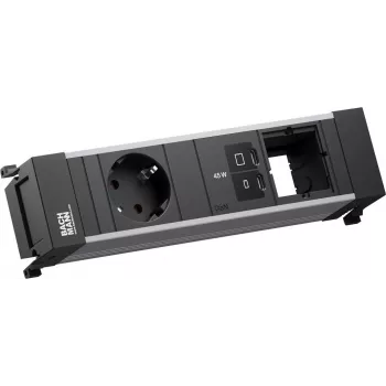Powerframe-Steckdosenmodul Bachmann BM0024291 mit 1x CEE7/3, 1x USB-C PD 45W, 1x CM-Kabel L=0,2m