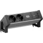 Bachmann DESK2 ALU Schwarz Tischanschlussleiste 2x CEE7/3 1x USB-C/C 45W schwarz RAL9005