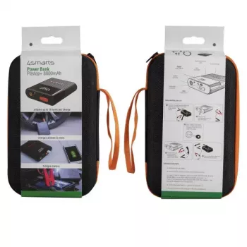 4smarts Fahrzeug-Starthilfe 456312 — 300 A Startstrom, 2 A Ausgang, 16,6 V Batterie, Schwarz