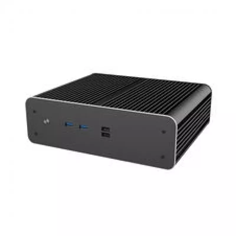 Akasa Euler CMX Mini-ITX lüfterloses PC-Gehäuse A-ITX61-S1B – schwarz, Mini-Chassis für passiv gekühlte Systeme