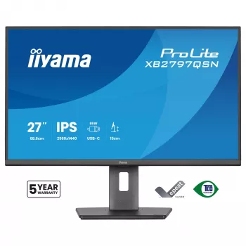 Computermonitor IIYAMA ProLite XB2797QSN-B1 27 Zoll 2560x1440 Quad HD LCD IPS, matt, USB 3.2 Hub, Lautsprecher, höhenverstellbar, VESA