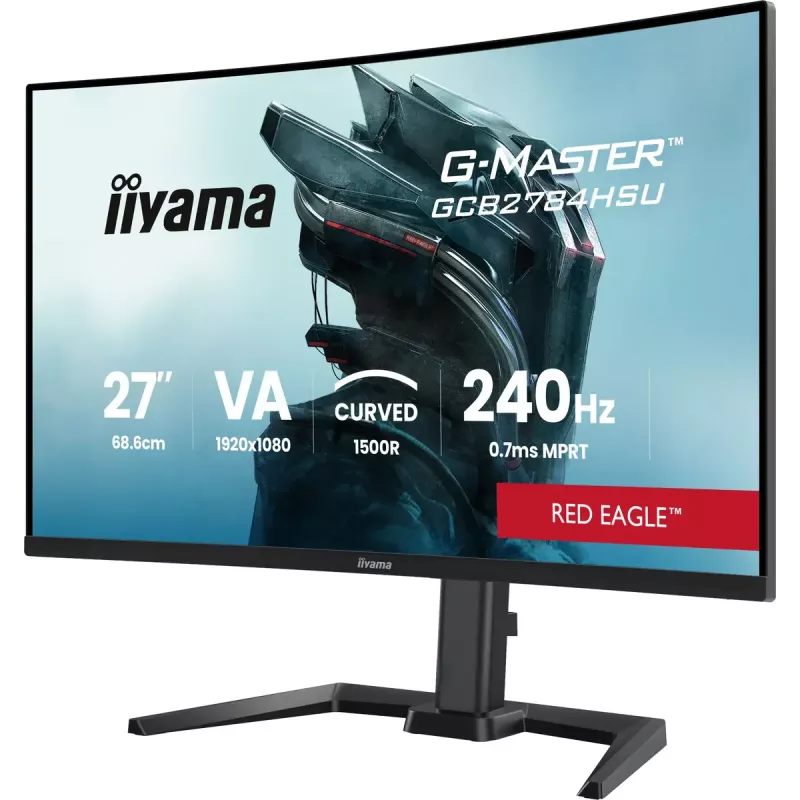 27 Zoll IIYAMA G-MASTER GCB2784HSU-B1 curved VA Gaming-Monitor 240Hz FHD 1920x1080 USB-Hub Lautsprecher VESA
