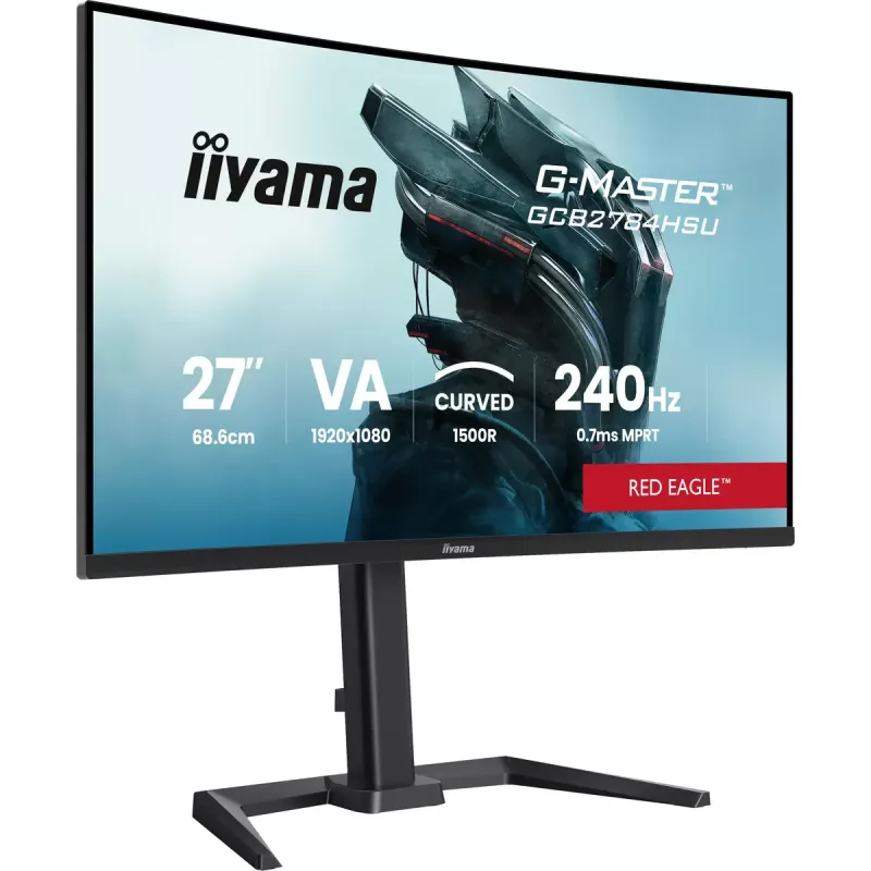 27 Zoll IIYAMA G-MASTER GCB2784HSU-B1 curved VA Gaming-Monitor 240Hz FHD 1920x1080 USB-Hub Lautsprecher VESA