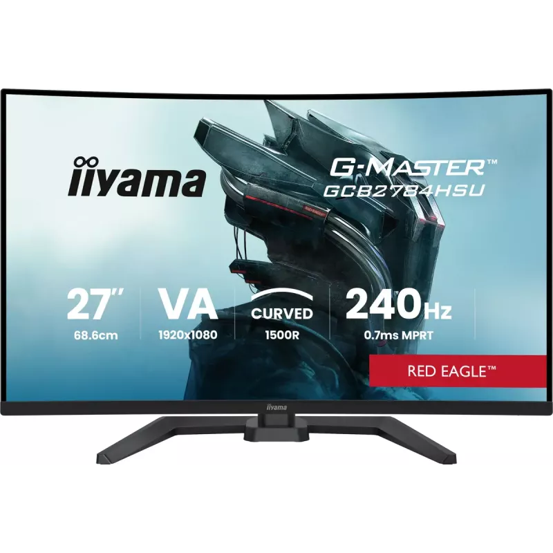 27 Zoll IIYAMA G-MASTER GCB2784HSU-B1 curved VA Gaming-Monitor 240Hz FHD 1920x1080 USB-Hub Lautsprecher VESA