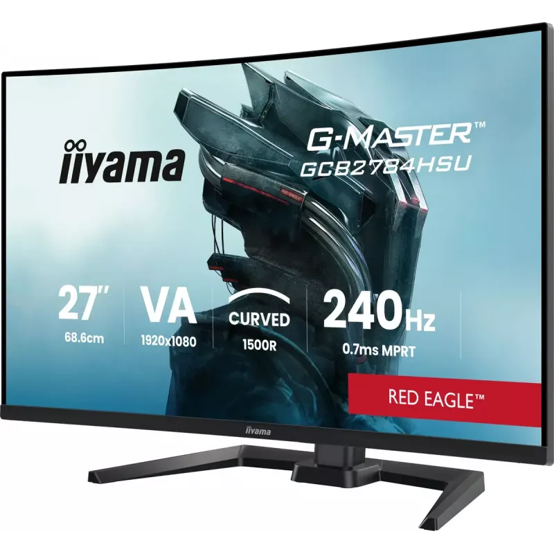 27 Zoll IIYAMA G-MASTER GCB2784HSU-B1 curved VA Gaming-Monitor 240Hz FHD 1920x1080 USB-Hub Lautsprecher VESA