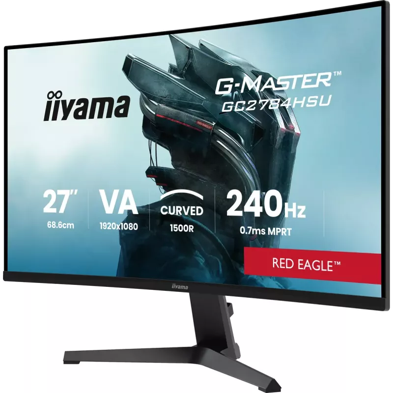 27 Zoll iiyama G-MASTER GC2784HSU-B1 gebogener VA-Monitor 240 Hz Full HD 1920x1080 USB-Hub Lautsprecher VESA