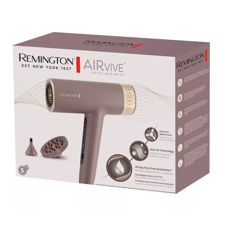 Haartrockner Remington EC8930, 1600 W, digitaler Motor, 110000 U/min, pink, 3 m Kabel