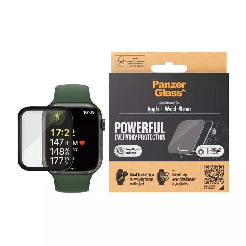 Displayschutz PanzerGlass Apple Watch Series 8 7 41mm Transparent