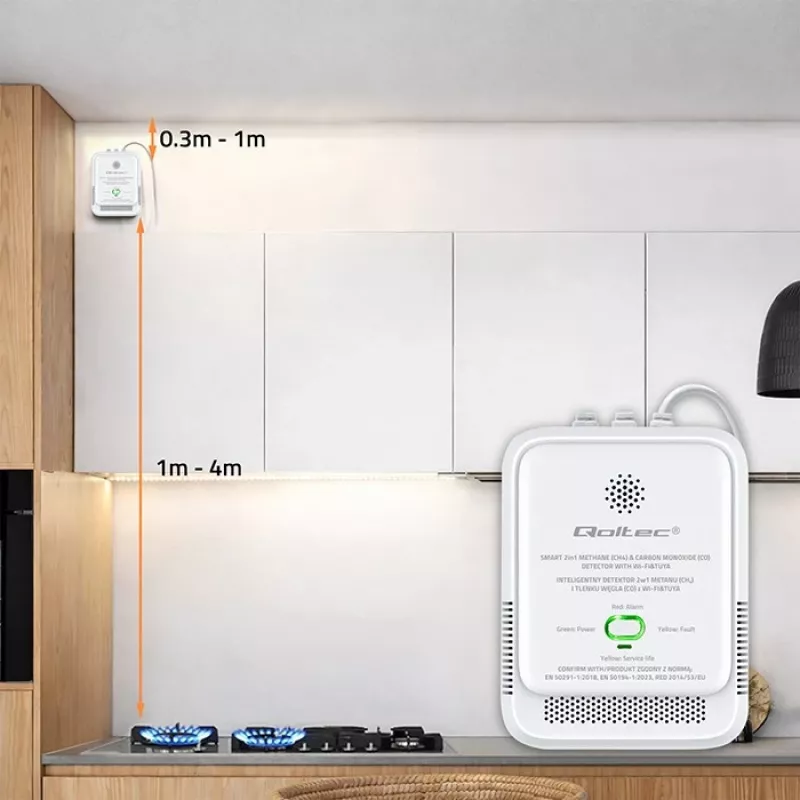 Gas- und Kohlenmonoxid-Lecksucher QOLTEC 52654 – Sensor für Erdgas und CO
