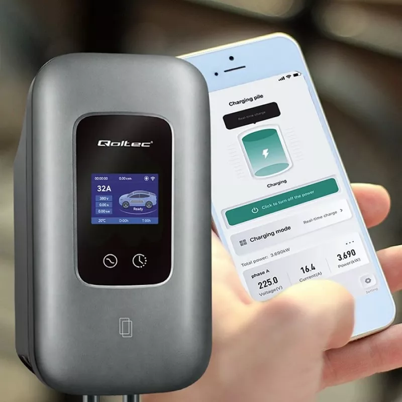 EV-Ladestation QOLTEC 3-phasig 22 kW 32 A mit WLAN (Modell 52723)