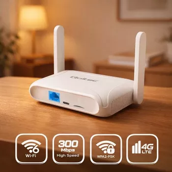 Router QOLTEC 56980 – 4G LTE Mobilfunkrouter mit Wi‑Fi 6
