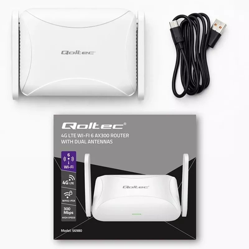 Router QOLTEC 56980 – 4G LTE Mobilfunkrouter mit Wi‑Fi 6