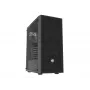 Fury Shobo SH8F Midi Tower PC-Gehäuse — schwarz, mit Fenster, ohne Netzteil, 2×USB 3.0, 1×USB 2.0, 2×Audio, inklusive 4×120mm Lüfter