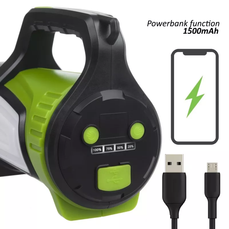 Taschenlampe MACLEAN MCE345 LED 3-in-1 mit Powerbank-Funktion, 5 W XM-L-T6, Kaltweiß 6500K, 3×18650 3,7 V 4500 mAh