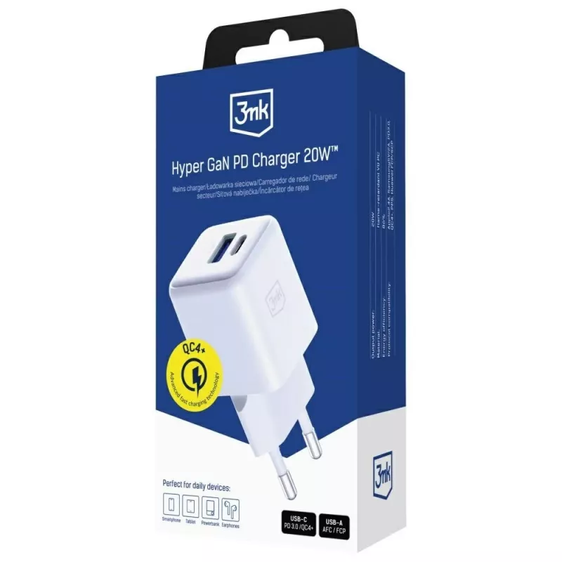 Ladegerät für den Innenbereich 3MK Hyper GaN Universal-Schnellladegerät 100-240V