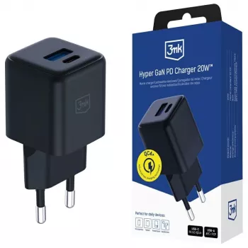 Ladegerät 3MK Hyper GaN 20W QC4+ USB-C Schnellladegerät 20 W, GaN, QC4+