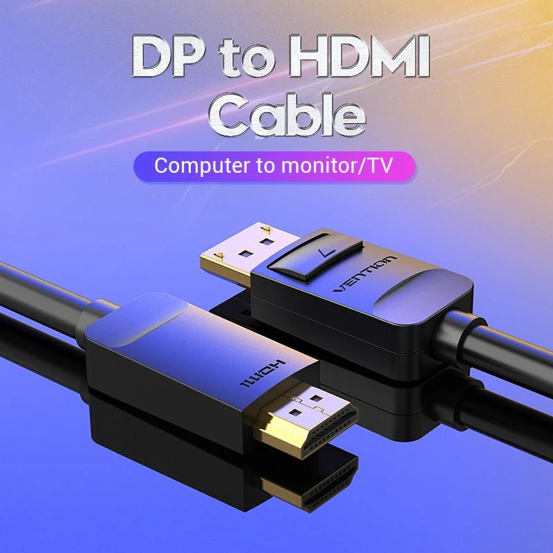 Kabel DP auf HDMI 2M/SCHWARZ Hadbh Vention