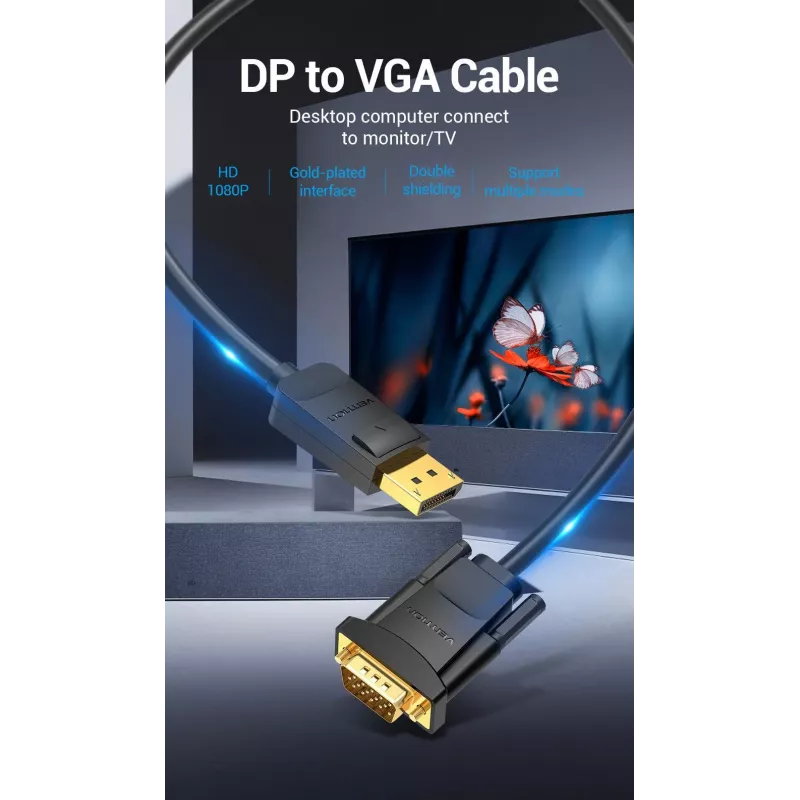 DP auf VGA-Kabel 2M/SCHWARZ Hblbh Vention