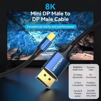 Kabel Mini DP auf DP 2M/BLAU Hcflh Vention