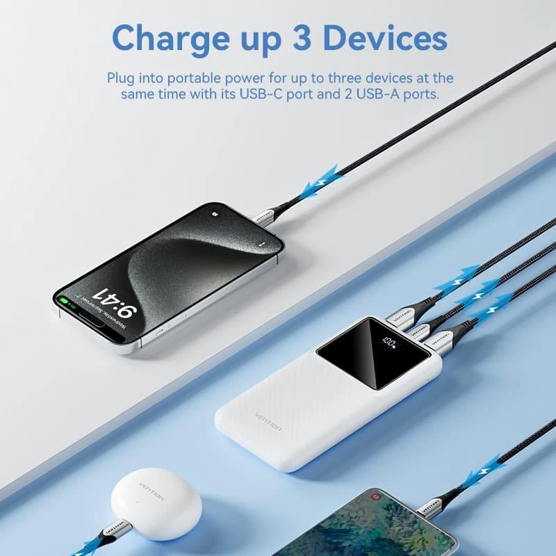 Powerbank USB 10000MAH 22.5W/SCHWARZ FHKB0 Vention