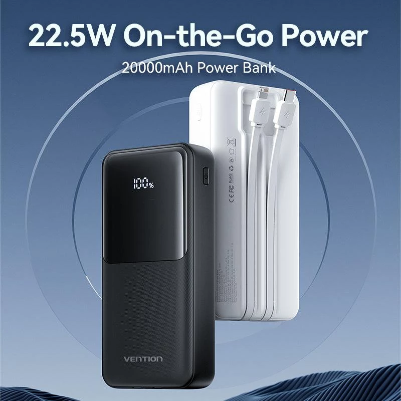 Powerbank USB 20000MAH 22.5W/SCHWARZ FHPB0 Vention