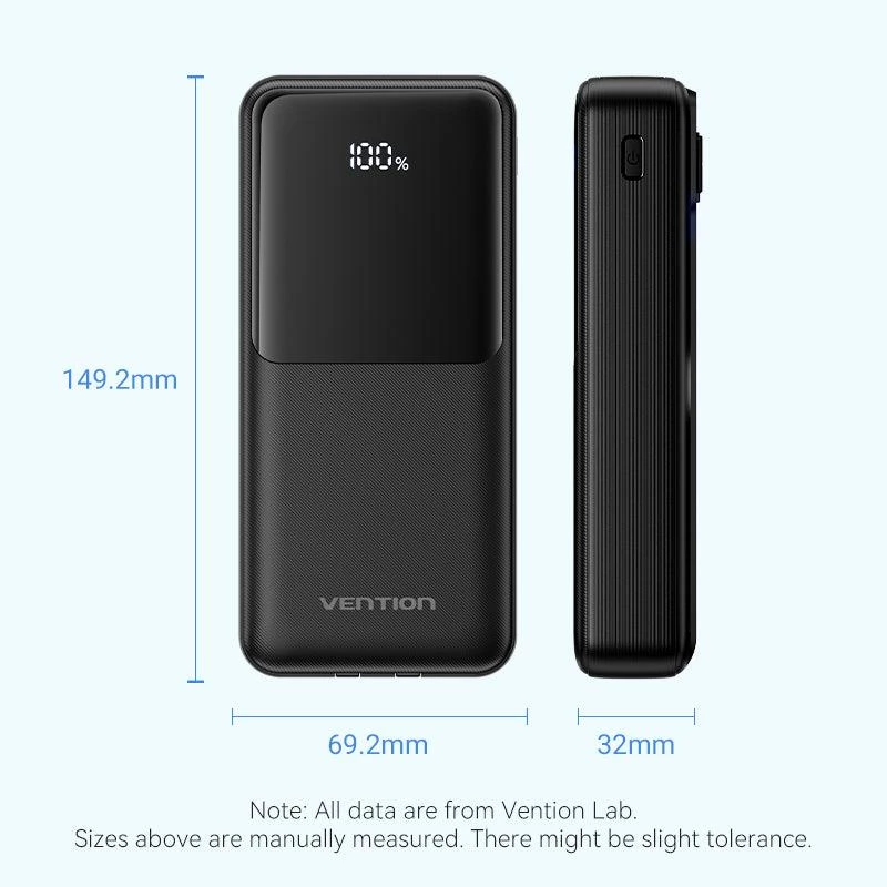 Powerbank USB 20000MAH 22.5W/SCHWARZ FHPB0 Vention